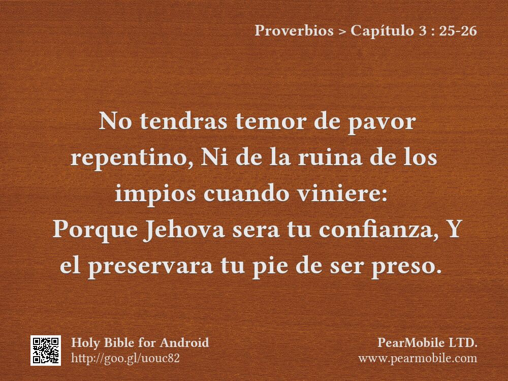 Proverbios, Capítulo 3:25-26